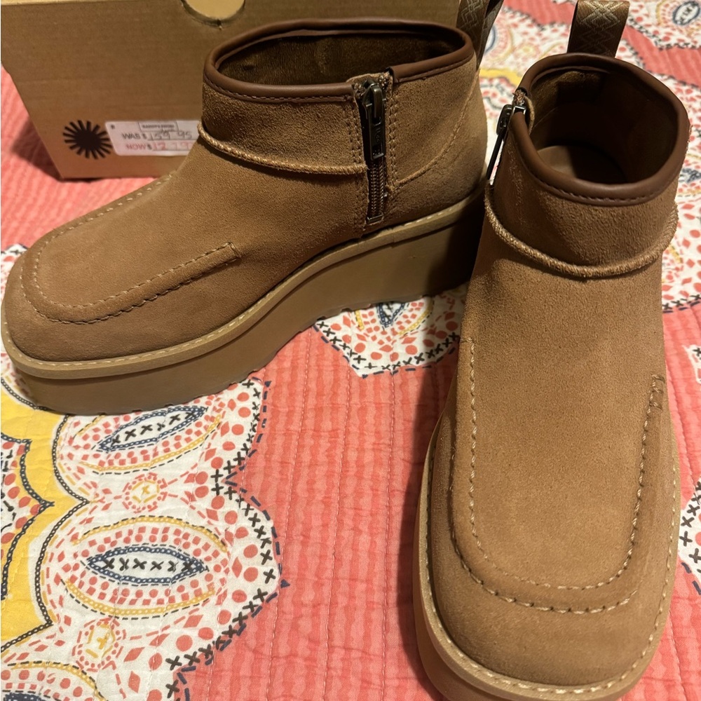 UGG Tan Suede Ankle Boots